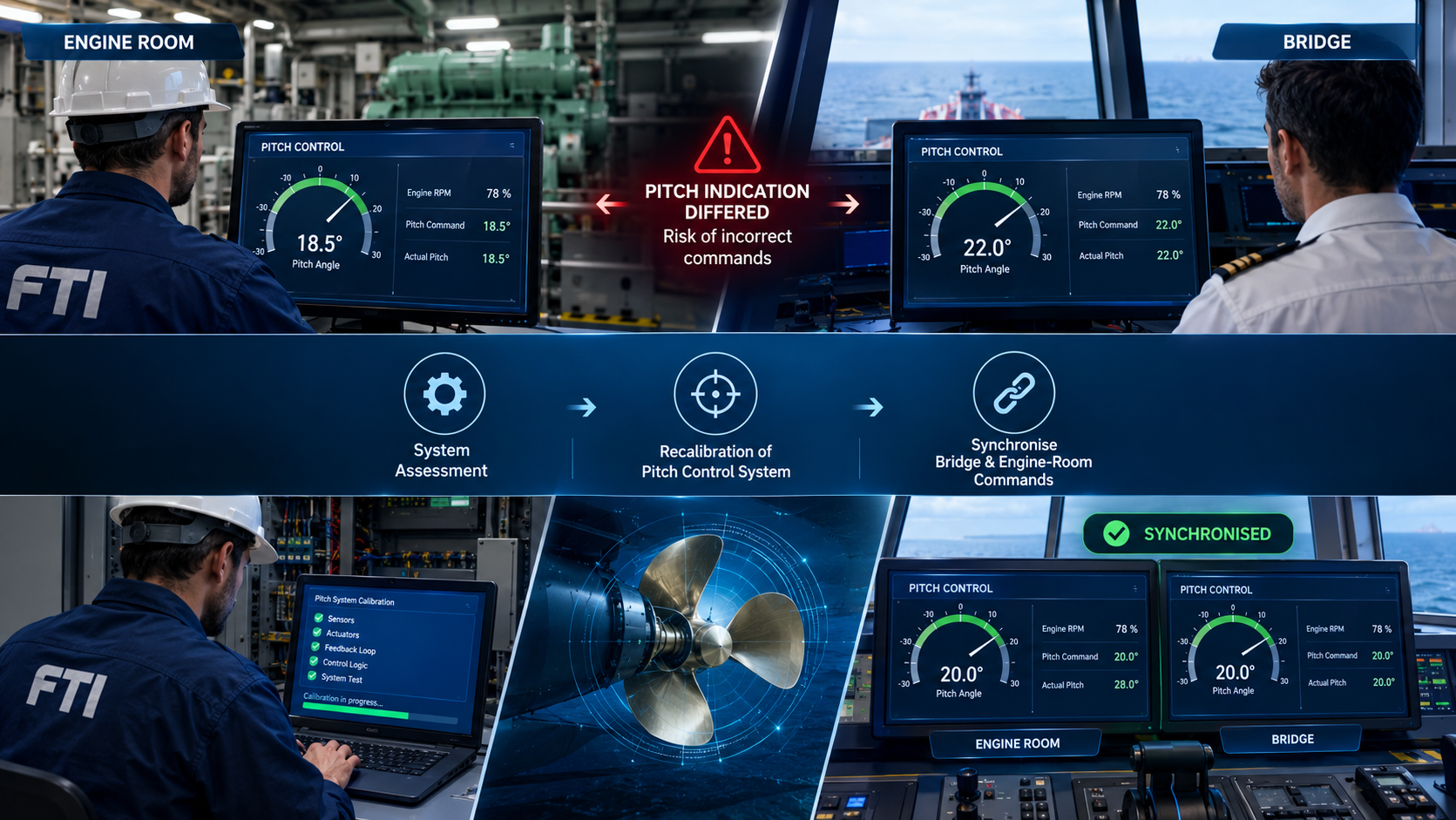 Vessel Propulsion Pitch Control: Calibration