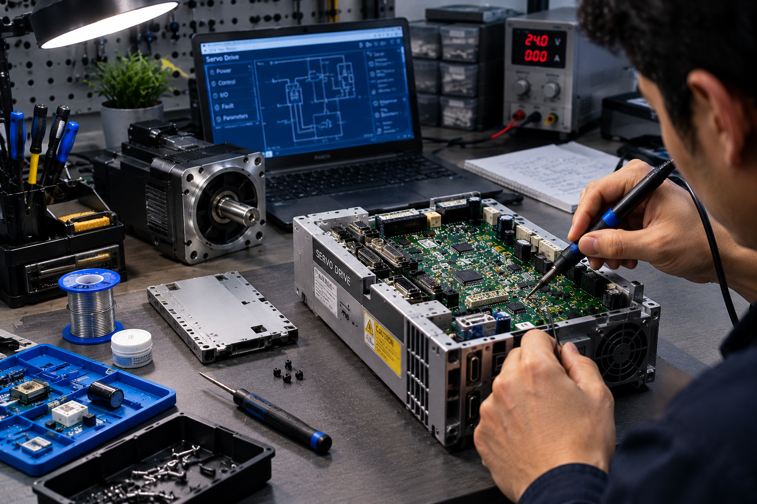 Servo drive repair and testing